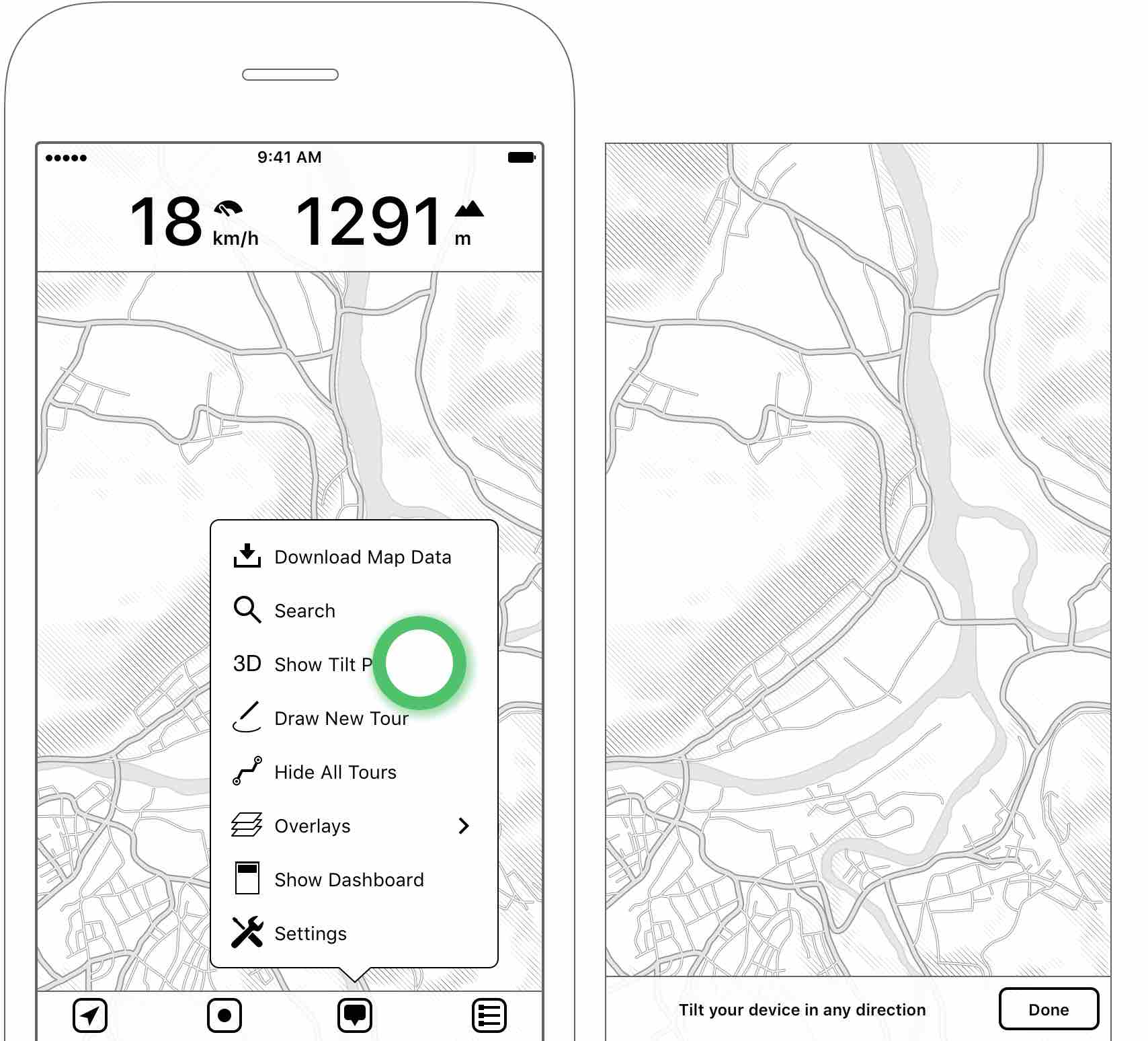 Figure 2.12: 3D View — Explore the map by tilting your device