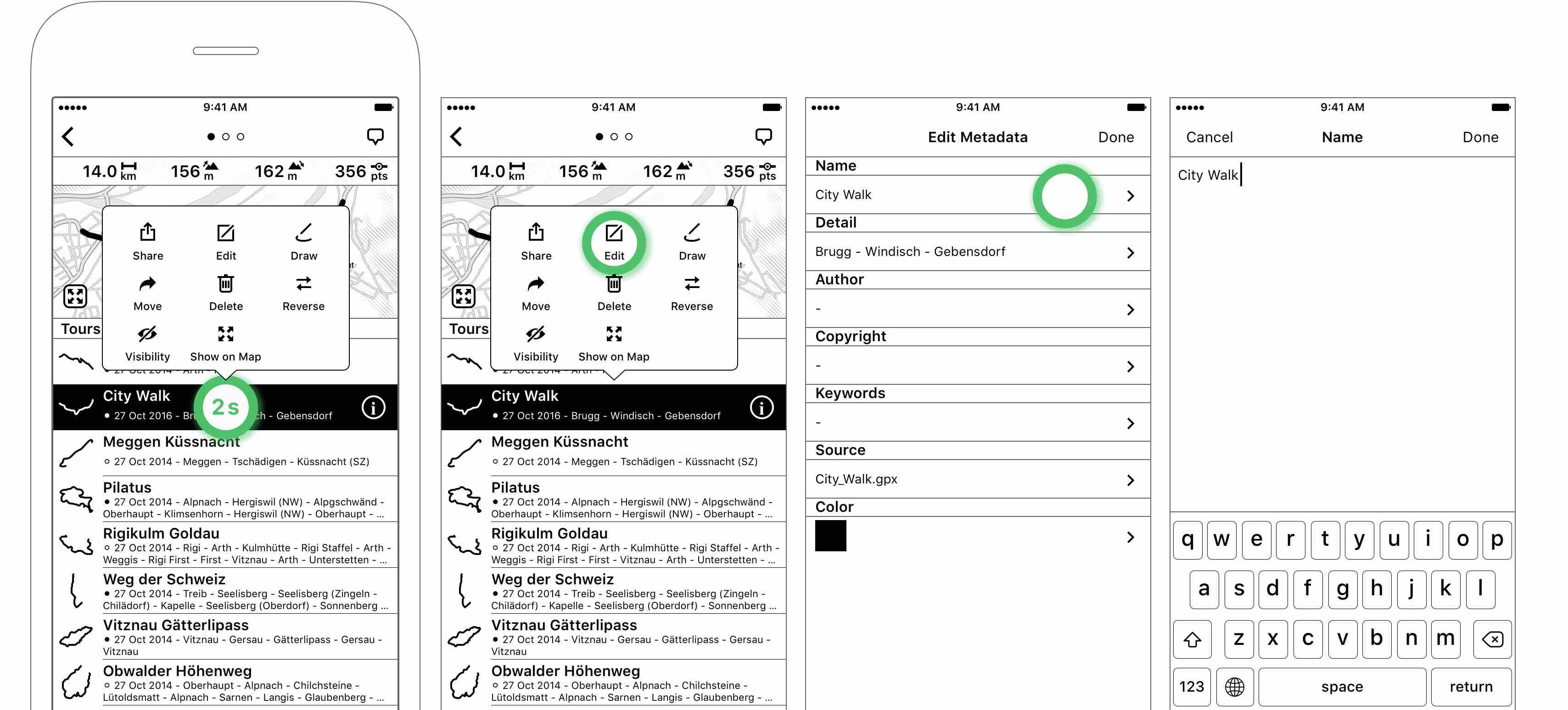 Figure 3.7: Editing a tour